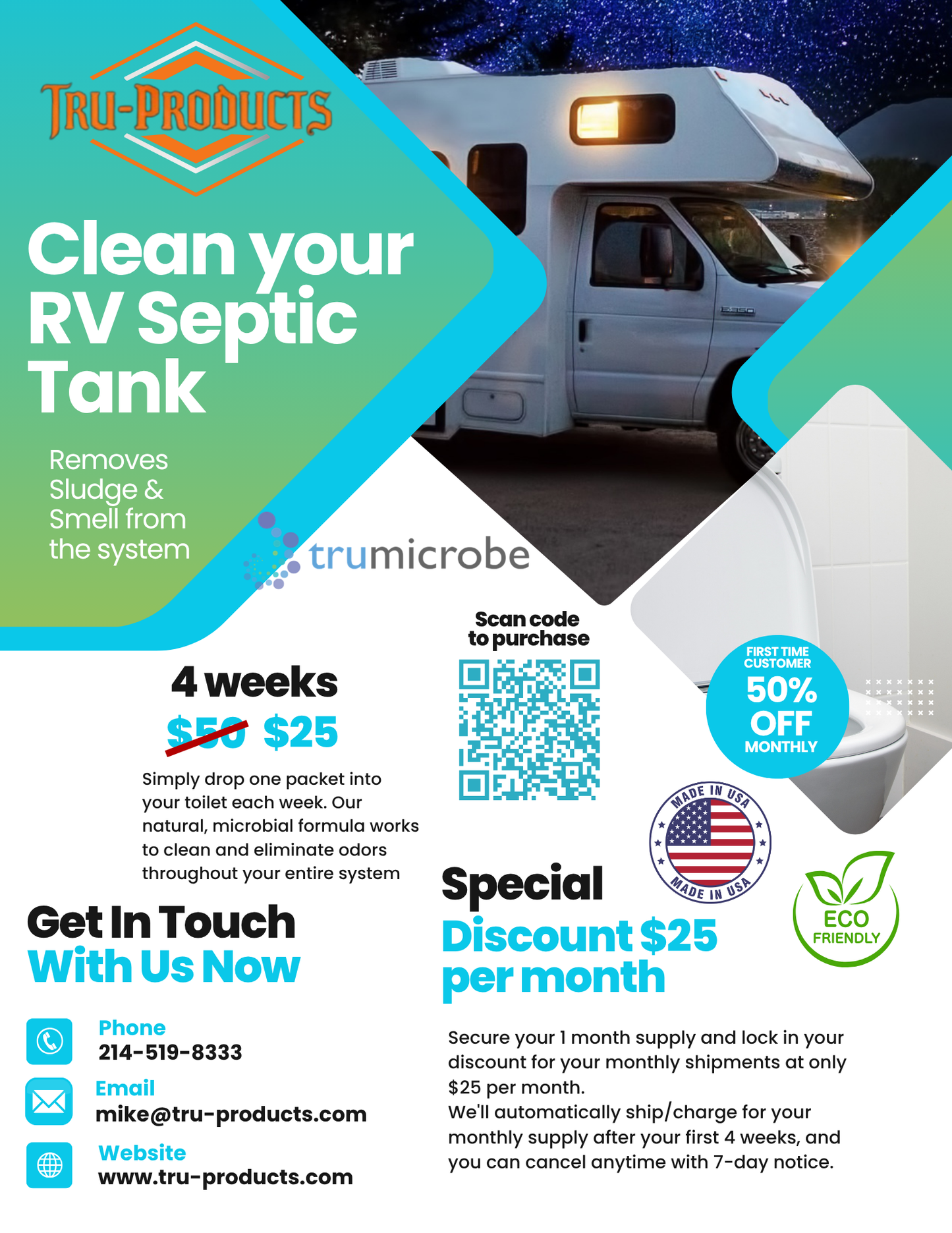 Tru-Tank 4 Week Supplies (Packets) (Subscription-Month to Month- Cancel Anytime)